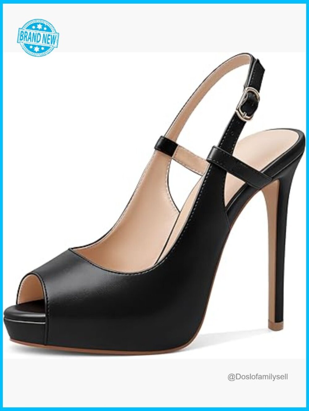 Peep Toe High Heels Platform Stiletto Slingback Pumps Party Wedding Dress Shoes
